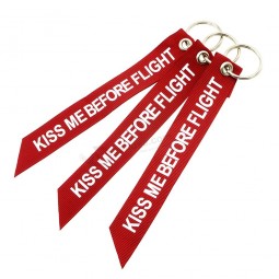 Streamer Key Chain KISS ME BEFORE FLIGHT 15.5*2.2cm bag pendant key tag lovers gifts flight attendant