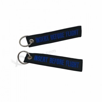 Vente chaude Mode Design Logo personnalisé Broderie porte-clés personnalisé tag