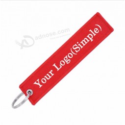 militärkarabiner einziehbare rollen dicke polyester stickerei personalisierte schlüsselanhänger tag
