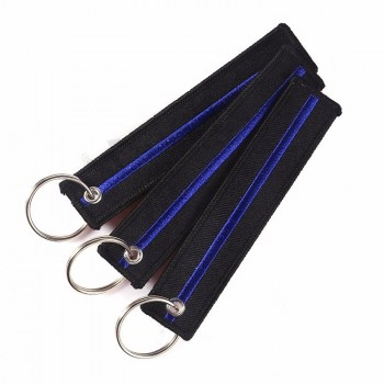 zijde stof logo bedrukte busjes strass hart haak gepersonaliseerde sleutelhangers tag