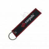 groothandel heet verkoop kleurrijke aangepaste gepersonaliseerde logo borduurwerk gepersonaliseerde sleutelhangers tag