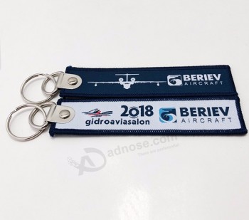 Vente en gros bon marché personnalisé de tissu de jet nom porte-clés / porte-clés personnalisés / porte-clés pour la sécurité des vols aériens