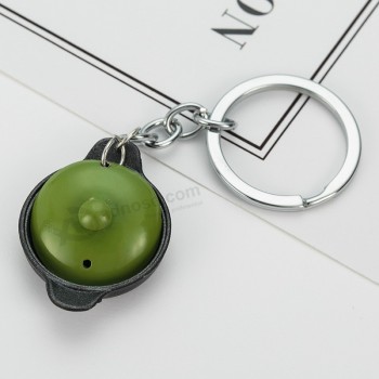 mode creatieve gepersonaliseerde luxe handmatige metalen braadpan sleutelhanger autosleutel