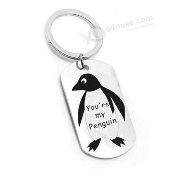 personalisiert Sie sind meine gestempelte Pinguinhand keychain Geschenk