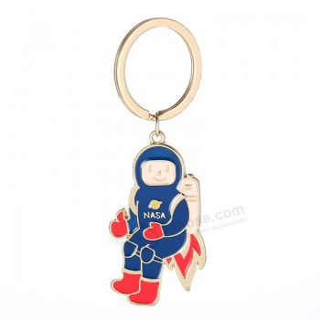 Nouveau émail astronaute porte-clés Galaxy Universe méditation Spaceman porte-clés Porte-clés moto personnalisé
