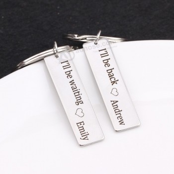 Nom personnalisé personnalisé porte-clés fabriqué à la main couple amoureux Gite clé pendentif