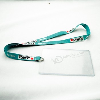 polyester custom logo long card holder lanyard