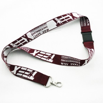 Sport Breakaway Split Buckle Neck Medaille Karteninhaber Satin Nylon Jacquard gewebte Lanyard