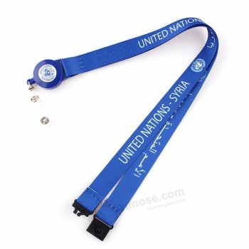 Fabrik benutzerdefinierte Polyester einziehbare Abzeichen Rollen Lanyard für Schlüssel