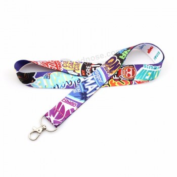 Impression en polyester personnalisée OEM Longe de logo unique personnalisée pour clé pour l’entreprise
