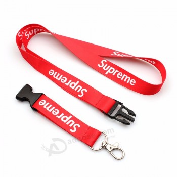 Sublimation Polyester Supreme Lanyard for key with Metal Hook
