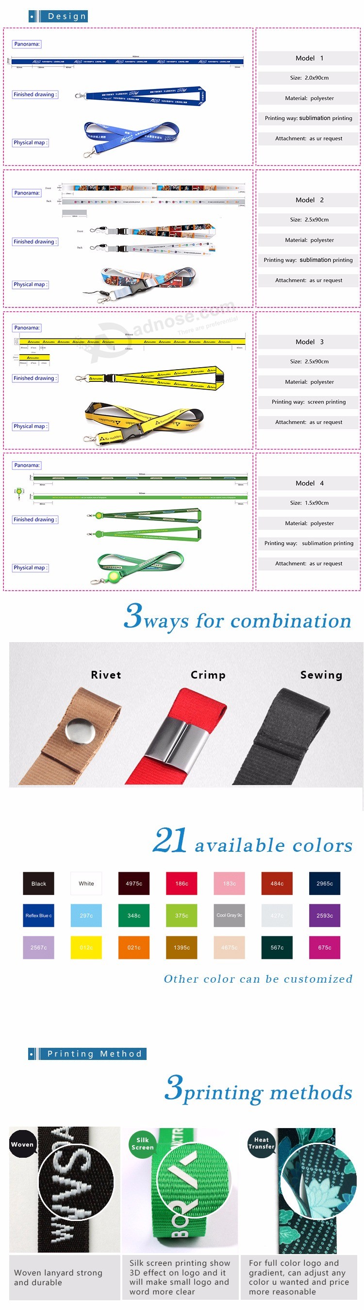 Cordones de poliéster tejido de moda impreso Cordón de cuello personalizado