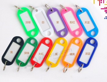 Etiquetas de encargo de plástico de color mezclado etiquetas de hotel de metal numeradas llavero promocional