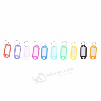 Lot De 10 Porte-clés En Plastique Clé Split Anneau Identification Étiquettes Nom Carte Étiquette Langue