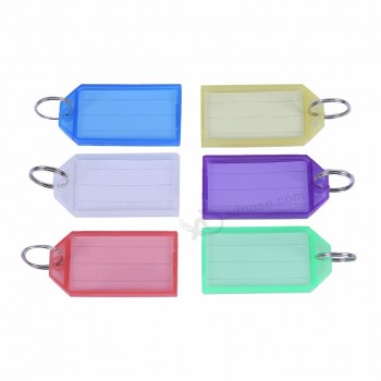 veelkleurige plastic sleutelhangers bagage ID-tags etiketten met sleutelringen (gemengde kleur)