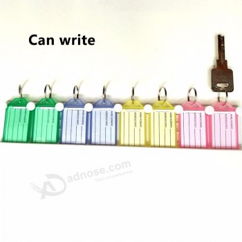 Plastic Tag Key Chain Candy Color Baggage Hotel Office Marking number Classification Keychains