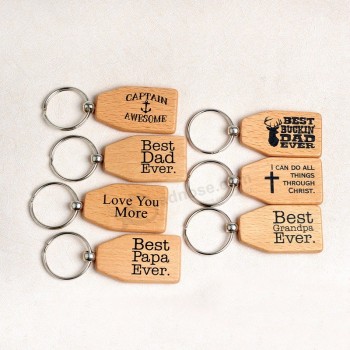 Porte-clés en bois personnalisé pour cadeau