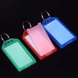 Metal Ring Colorful Plastic Key Fobs Luggage ID Card Name Label Tag Keyring