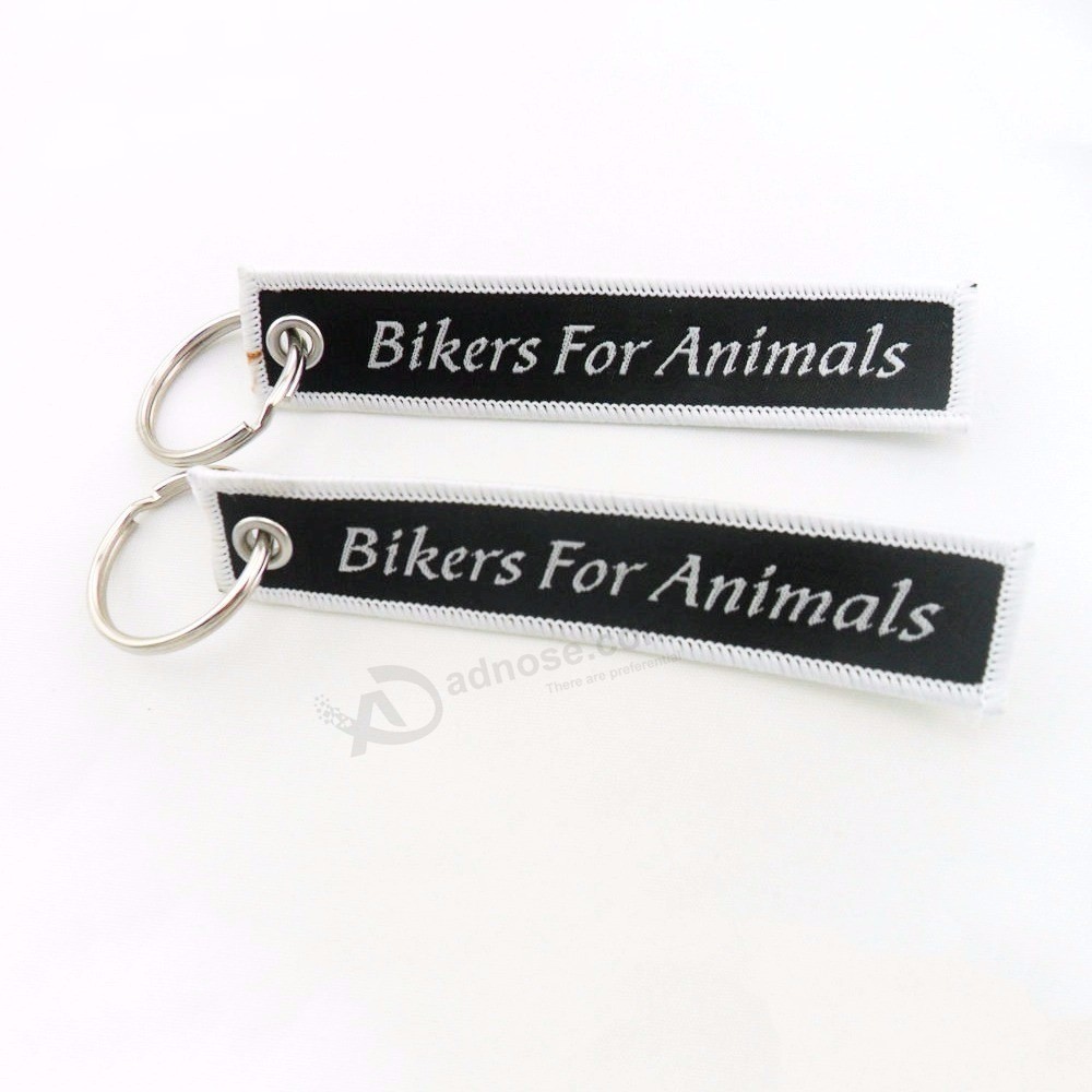 Custom Logo Woven Keychain Embroidery Wholesale Promotional Usage Souvenirs Cotton Wedding Woven Keychain