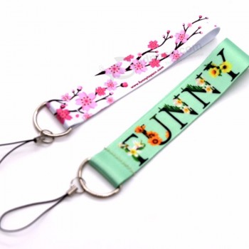 kleurrijke bedrukte slimme telefoon sleutelhanger korte lanyard
