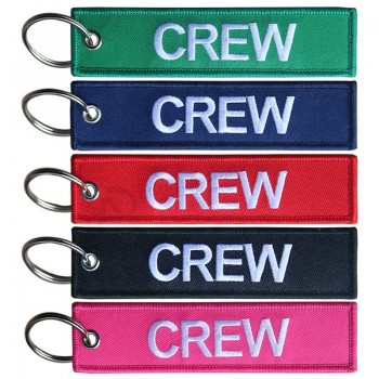 Tissu Broderie Crew Porte-clés Flight Crew moto Broderie porte-clés personnalisés