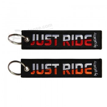 Großhandelsförderstickerei personifizierte keychains, Andenkenstickerei-Schlüsselring mit Logo, kundenspezifische Stickerei Schlüsselkette