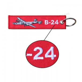 Porte-clés taille personnalisée B-24 Broderie avion Broderie personnalisée porte-clés personnalisés