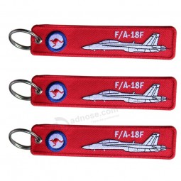 portachiavi personalizzati logo ricamato portachiavi F / A-18F twill portachiavi personalizzati ricamati aeroplano macchina