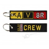 aangepaste borduurwerk sleutelhanger, groothandel merknaam logo geborduurd gepersonaliseerde sleutelhangers, sleutelhanger
