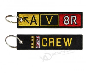 aangepaste borduurwerk sleutelhanger, groothandel merknaam logo geborduurd gepersonaliseerde sleutelhangers, sleutelhanger