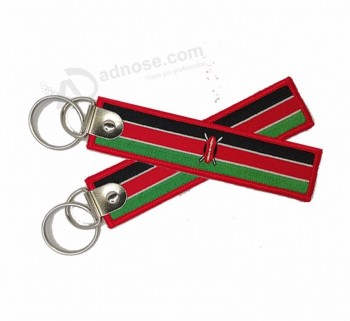 Flyght Customization Textile Superior Quality Garment Chain Two Sided personalized keychains Custom Different Types Of Embroidery Key Chains