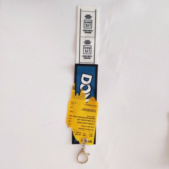 Usine directement en gros polyester logo personnalisé longe porte-clés personnalisés, porte-clés en métal promotionnel couleur noire