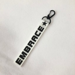 주문 유명 상표 로고 선전용 두 배 옆 자수 피복 비행 대원을위한 개인화 된 열쇠 고리