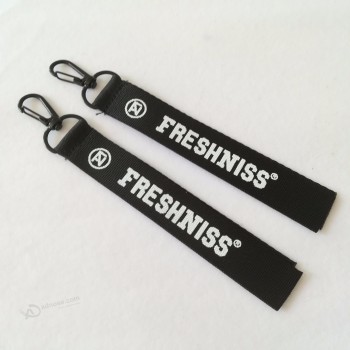Hochwertige schwarz bestickte / gewebte personalisierte Schlüsselanhänger mit Ihrem Logo