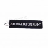 Hete verkoop aangepaste logo naam lanyard borduurwerk gepersonaliseerde sleutelhangers / keytag / sleutelhanger