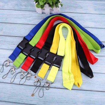 Sangles de cou de téléphone portable Coloré vierge uni clé longe Badge ID Holders
