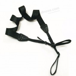 Ceinture de cou de caméra en polyester noir personnalisé de haute qualité