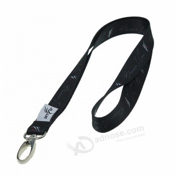 logotipo personalizado correa jacquard cordón barato con llavero