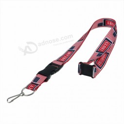 cordón de cuello tejido con serigrafía con gancho de metal