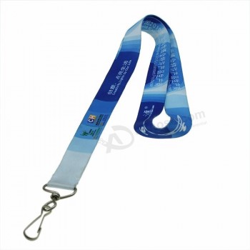 Lanière unie en polyester avec logo personnalisé avec poche