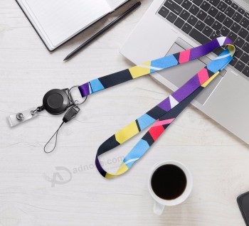 No MOQ cordón personalizado de impresión de alta calidad para carretes de identificación retráctiles carretes correa para el cuello cordón para teléfonos Gimnasio cuerda colgante l