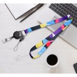 Pas de MOQ Impression de haute qualité Longe personnalisée pour insigne d’identification rétractable Enroulements cordon de sangle de cou pour téléphones Gym Hang Rope Lariat