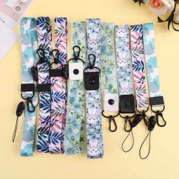 Cartoon niedlichen Katze Bambus Lanyard Umhängeband für Schlüssel ID-Karte Handy-Gurte für Huawei USB-Kartenhalter DIY hängen Seil