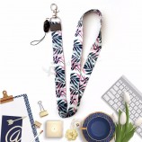 Sangle de téléphone portable dessin animé chat mignon longe en bambou sangle de cou pour clés carte d’identité S pour Huawei USB porte-badge bricolage accrocher corde