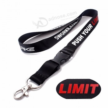 Geen minimum bestelling aangepaste zijde nylon uniek logo lanyard met authenticatie