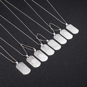 Classique En Acier Inoxydable Mode Porte-clés Imprimer Nom Identification Étiquettes Cartes Pendentif