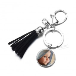 Personalized Photo Color Printing Pendant Tassel Keychain Custom your logo or name
