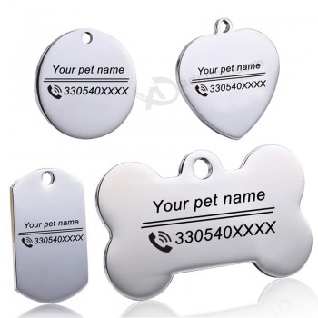 personalizzato inciso il tuo telefono Portachiavi ID tag ID cane
