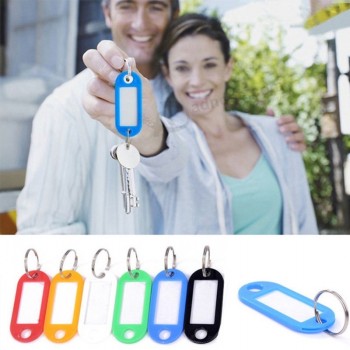 Porte-clés en plastique Anneau d’identification Split Étiquettes d’identification Nom Carte Étiquette Langue