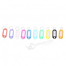 Plastic Keychain Key Split Ring ID Tags Name Card Label Language